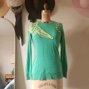 Lilly Pulitzer Green Alligator Sweater